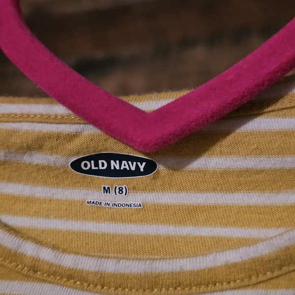 Old Navy Yellow and White Striped Kids Dress - Picture 6 of 7